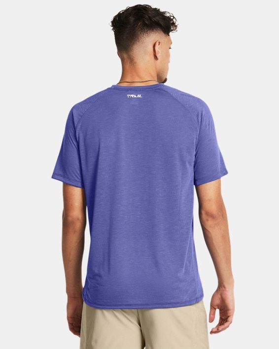Men's UA Launch Trail Short Sleeve in Purple image number 1